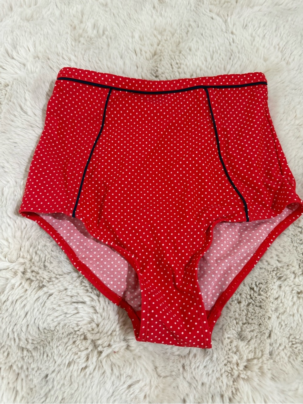 Panache Red Polka Dot High-Waist Swim Shorts